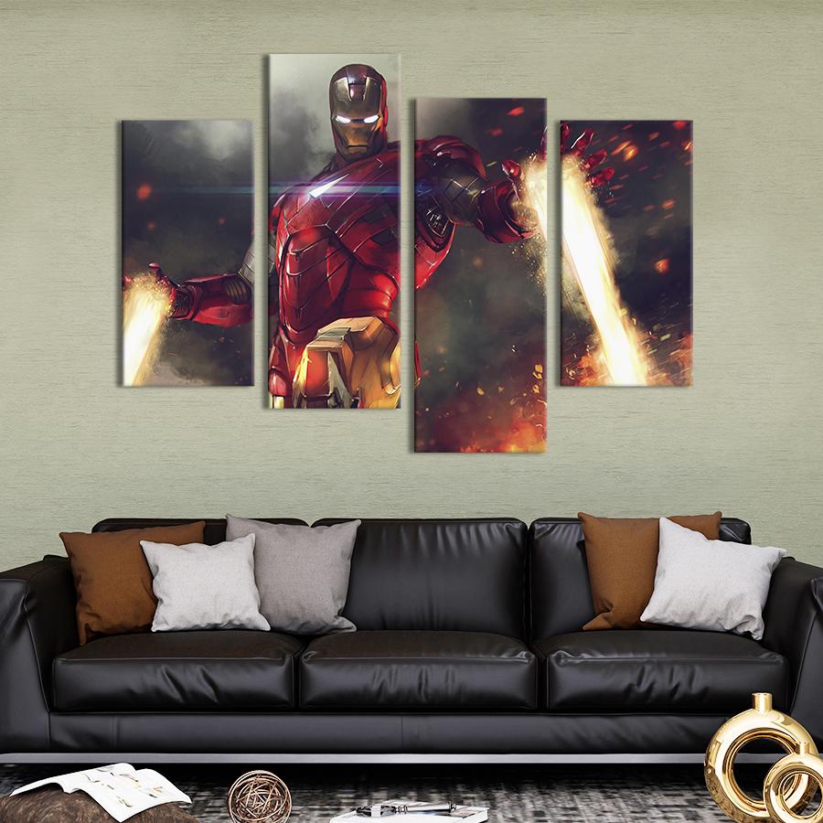 Картина модульна з 4 частин Дивовижна Залізна людина L 129x90 см (716-42)