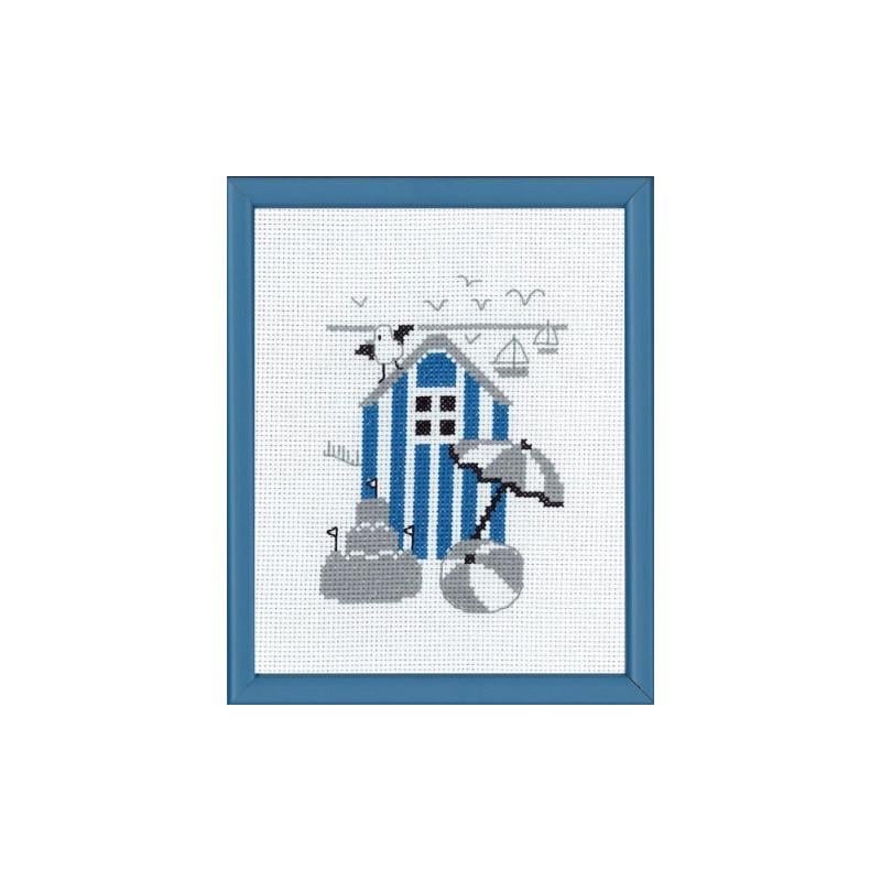 Набор для вышивания крестиком Permin 13-7124 Blue house (23535)