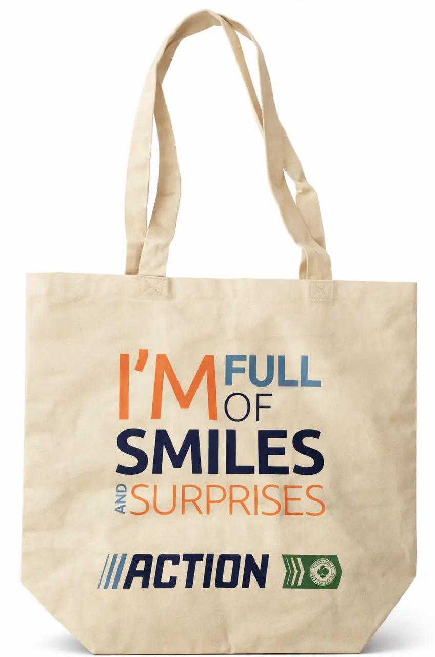 Сумка-шопер для покупок Action 44x38x16 см Бежевий (3015126)