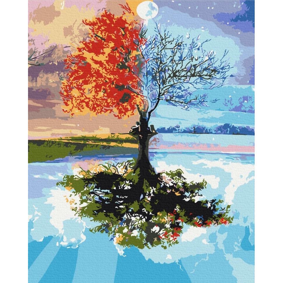Картина за номерами Brushme Дерево сезонів BS27746 40x50 см (RLT43755)