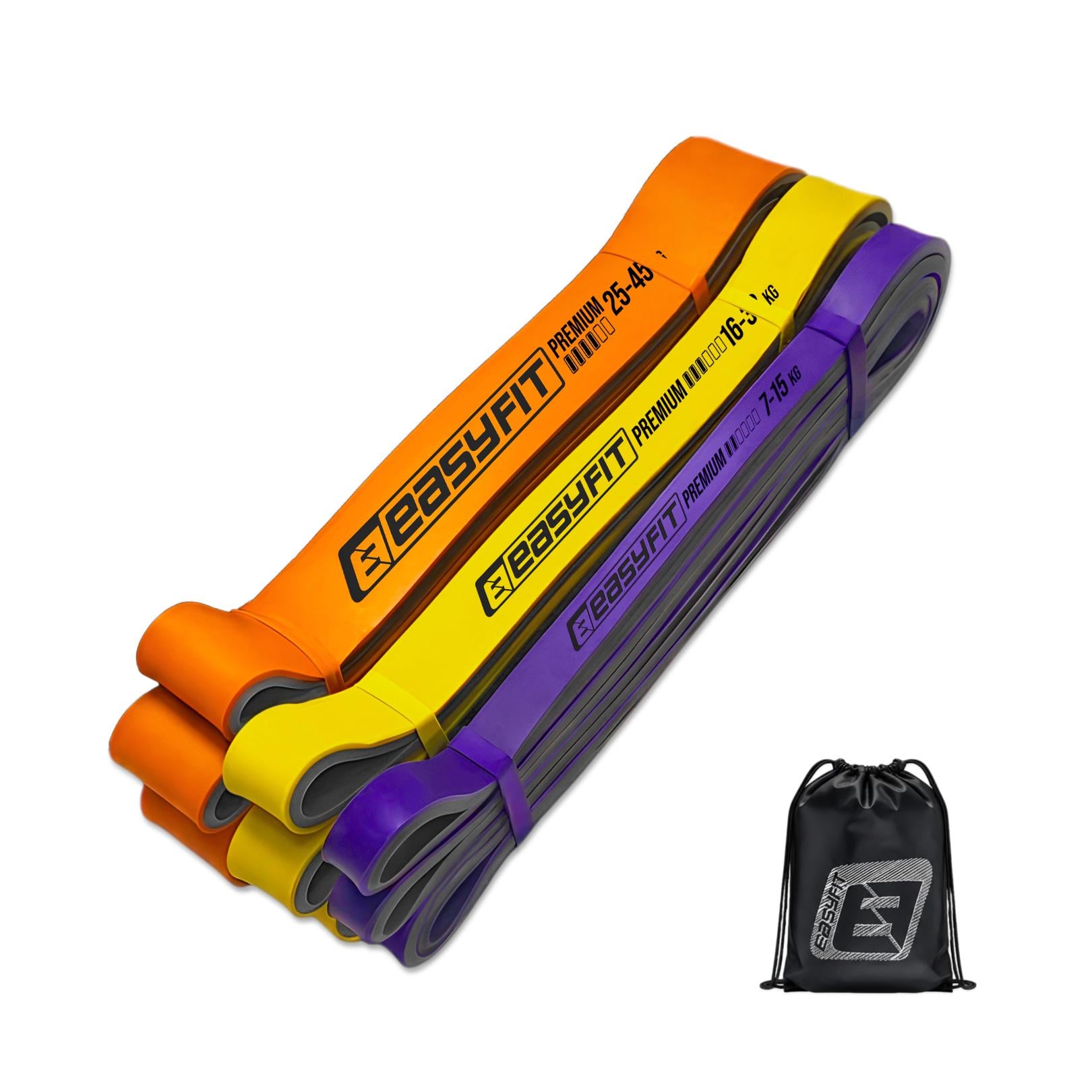 Набор двухслойных резинок для подтягиваний EasyFit Premium EF-7453 7-45 кг 3 шт. Набор двухслойных резинок для подтягиваний EasyFit Premium EF-7453 7-45 кг 3 шт.