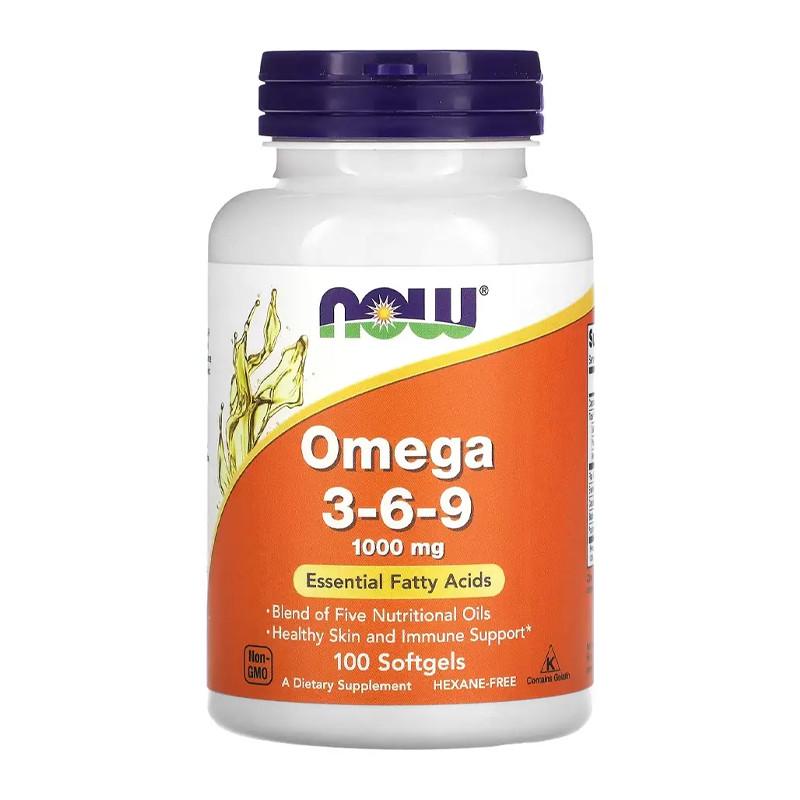Омега жирные кислоты NOW Omega 3-6-9 100 капс. (04558-01)