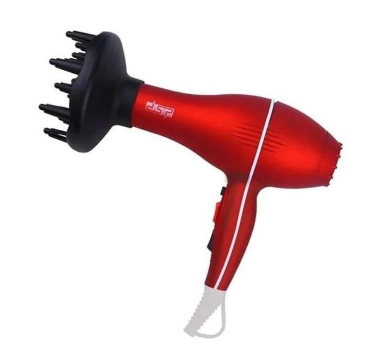 Фен для укладки волос DSP 30046 с диффузором и концентратором Красный (13943146)