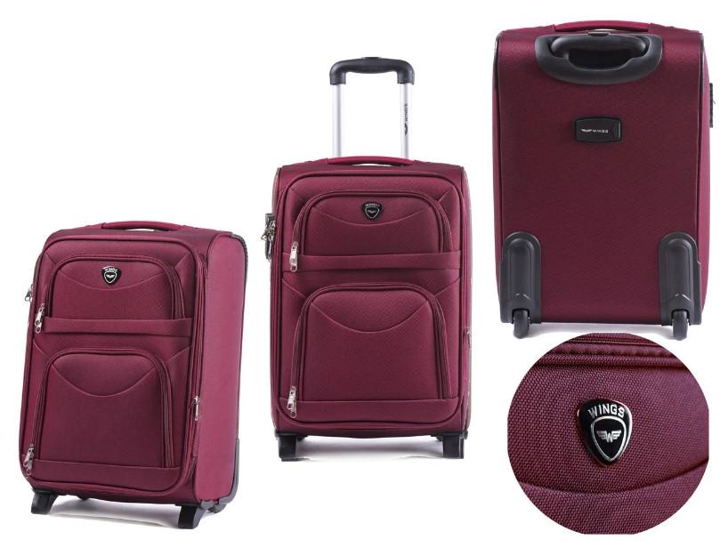 Валіза текстильна Wings 6802 M на 2 колесах Бордовий (CETKNWI6802MS2BOR) - фото 5