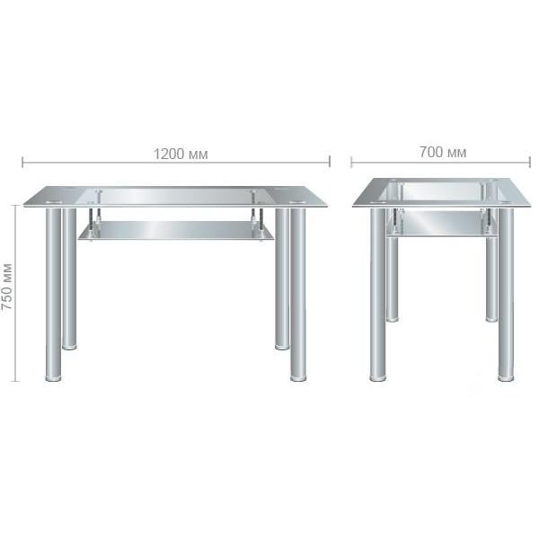 Стіл обідній AMF Бетані Прозорий/Ваніль/Хром (43125) - фото 8 Стіл обідній AMF Бетані Прозорий/Ваніль/Хром (43125) - фото 8