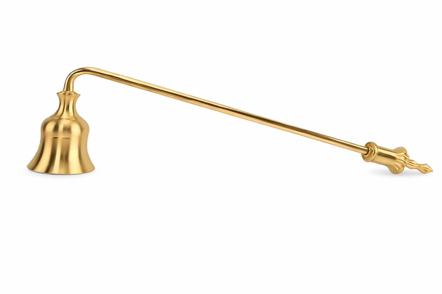 Гасник свічок з довгою ручкою вінтажний металевий Золотий (33549757)