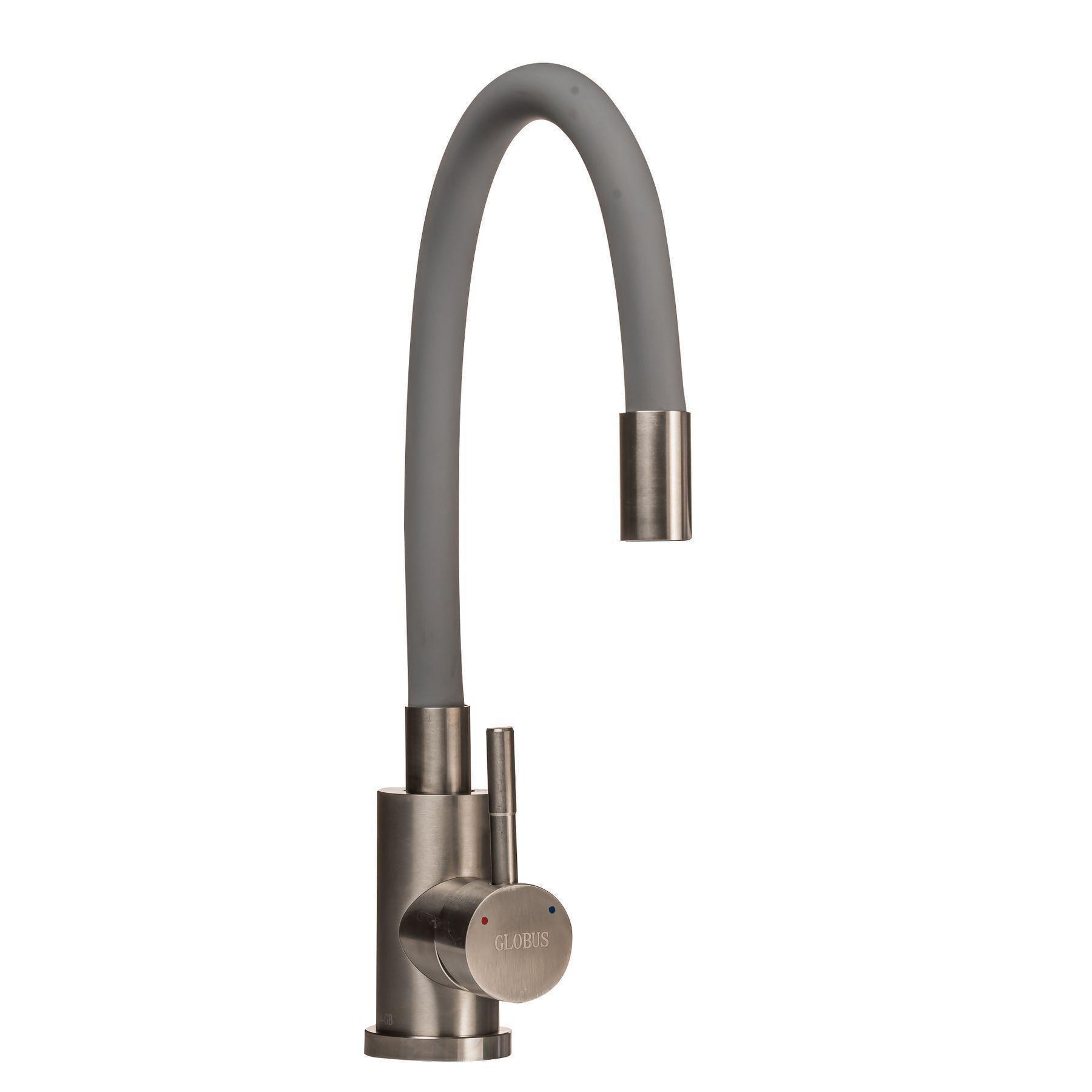 Кран на кухню Globus Lux Нержавеющая сталь/Серый (19181)