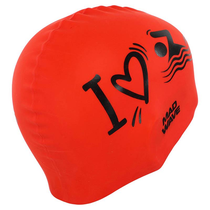 Шапочка для плавания Mad Wave для взрослых Love Swimmimg M055320 Красный (60444251) - фото 4 Шапочка для плавания Mad Wave для взрослых Love Swimmimg M055320 Красный (60444251) - фото 4