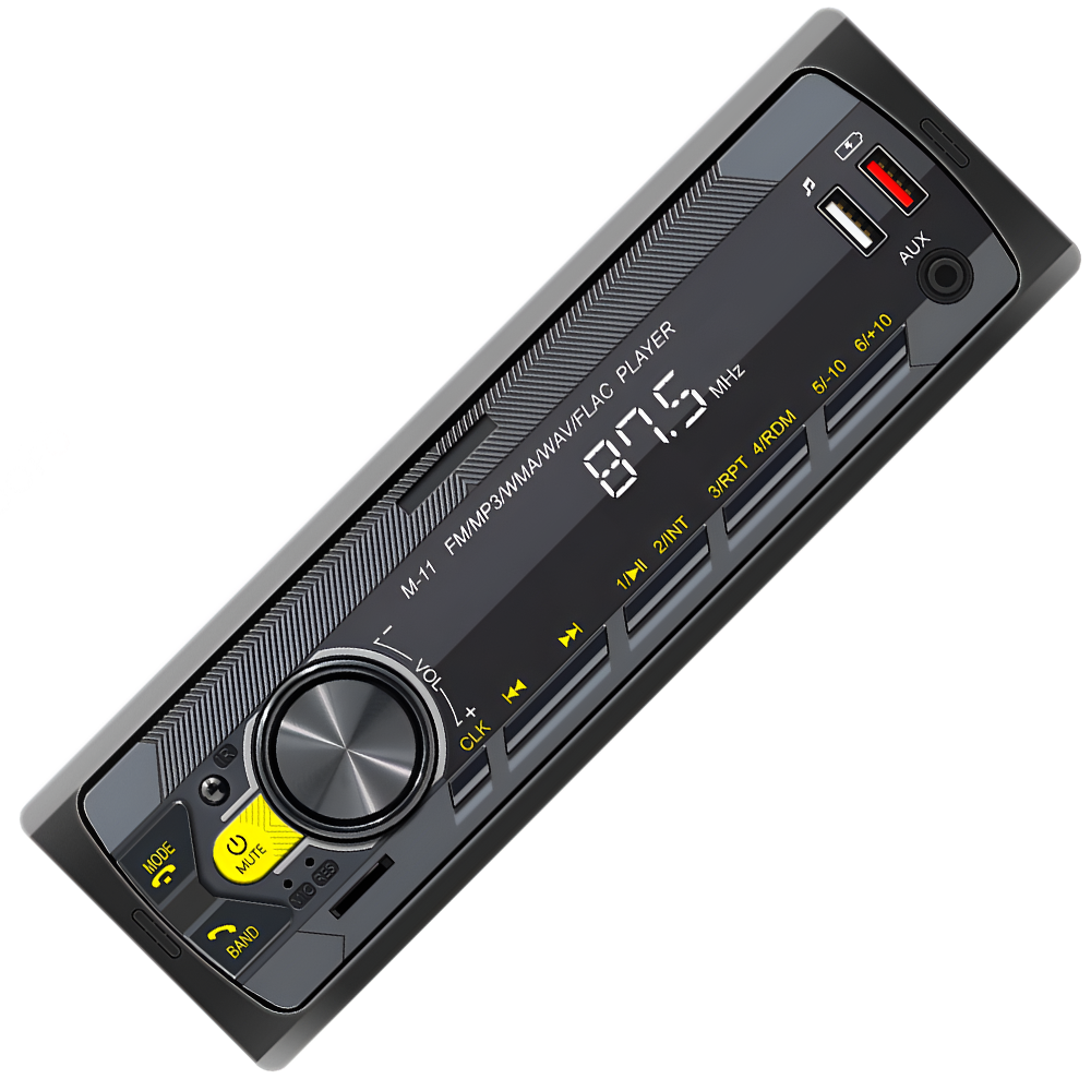 Автомагнитола 1DIN Podofo A3032 с FM/Bluetooth/голосовым помощником/с радио/AUX/USB/стерео