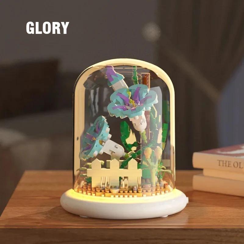 Конструктор-ночник Цветок в колбе с подсветкой Фиалка 500 дет. - фото 2 Конструктор-ночник Цветок в колбе с подсветкой Фиалка 500 дет. - фото 2