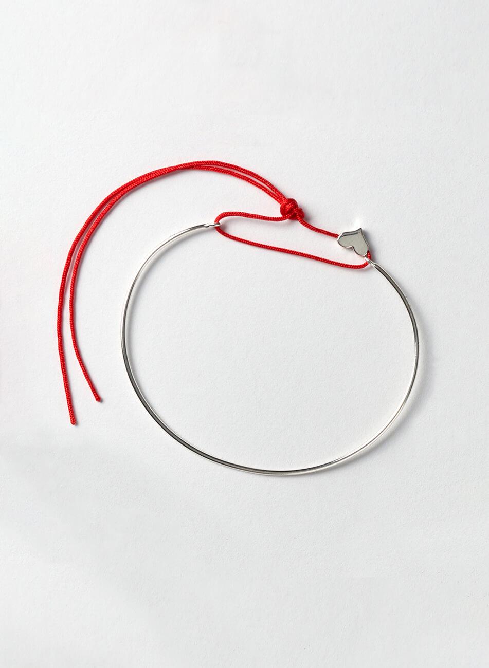 Браслет Бажань з підвіскою Сердечко жіночий IVA JEWELRY срібний One size