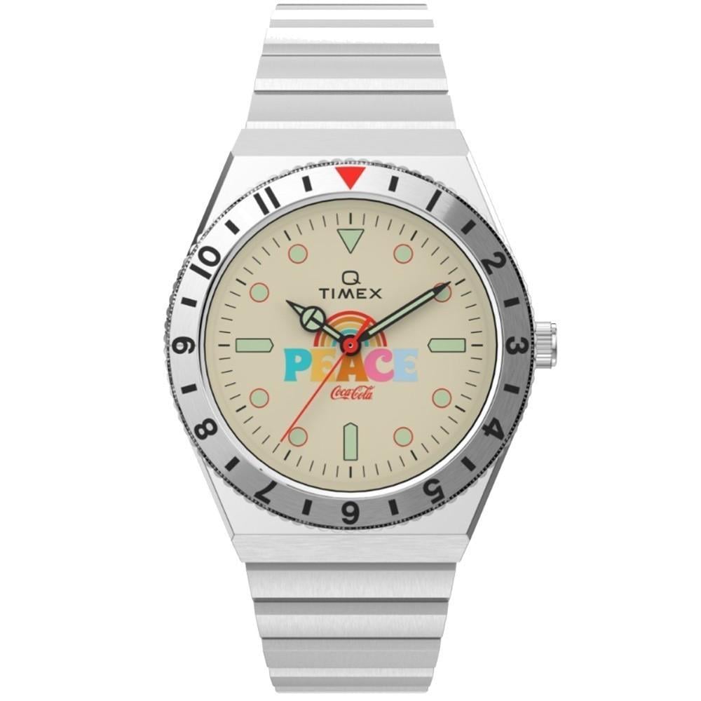 Наручные часы мужские Timex Q Diver Coca-cola кварцевые Silver (Tx2v25800)