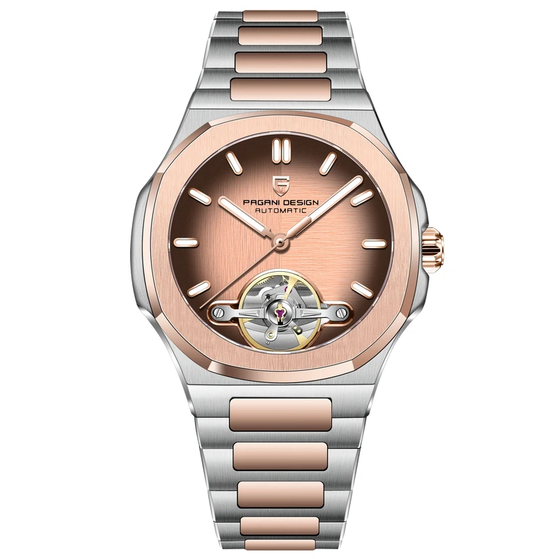 Наручний годинник Pagani Design PD-YS025 Silver/Gold/Light Brown