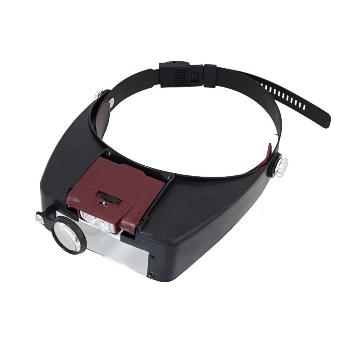 Лупа бинокулярная налобная MG81007-A с LED подсветкой/монокуляром 3 линзы 1,5X/3X/8,5X/10X Black/Wine Red (160419)