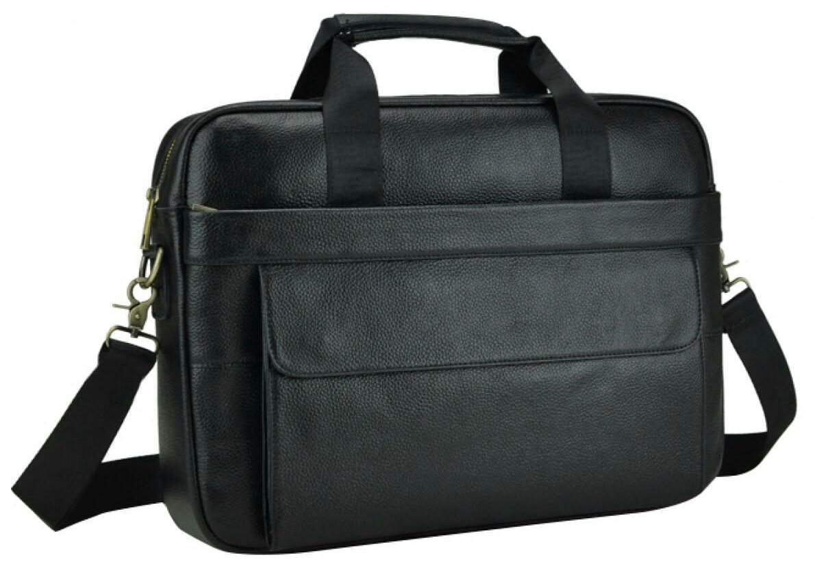 Сумка чоловіча Tiding Bag з натуральної шкіри Чорний
