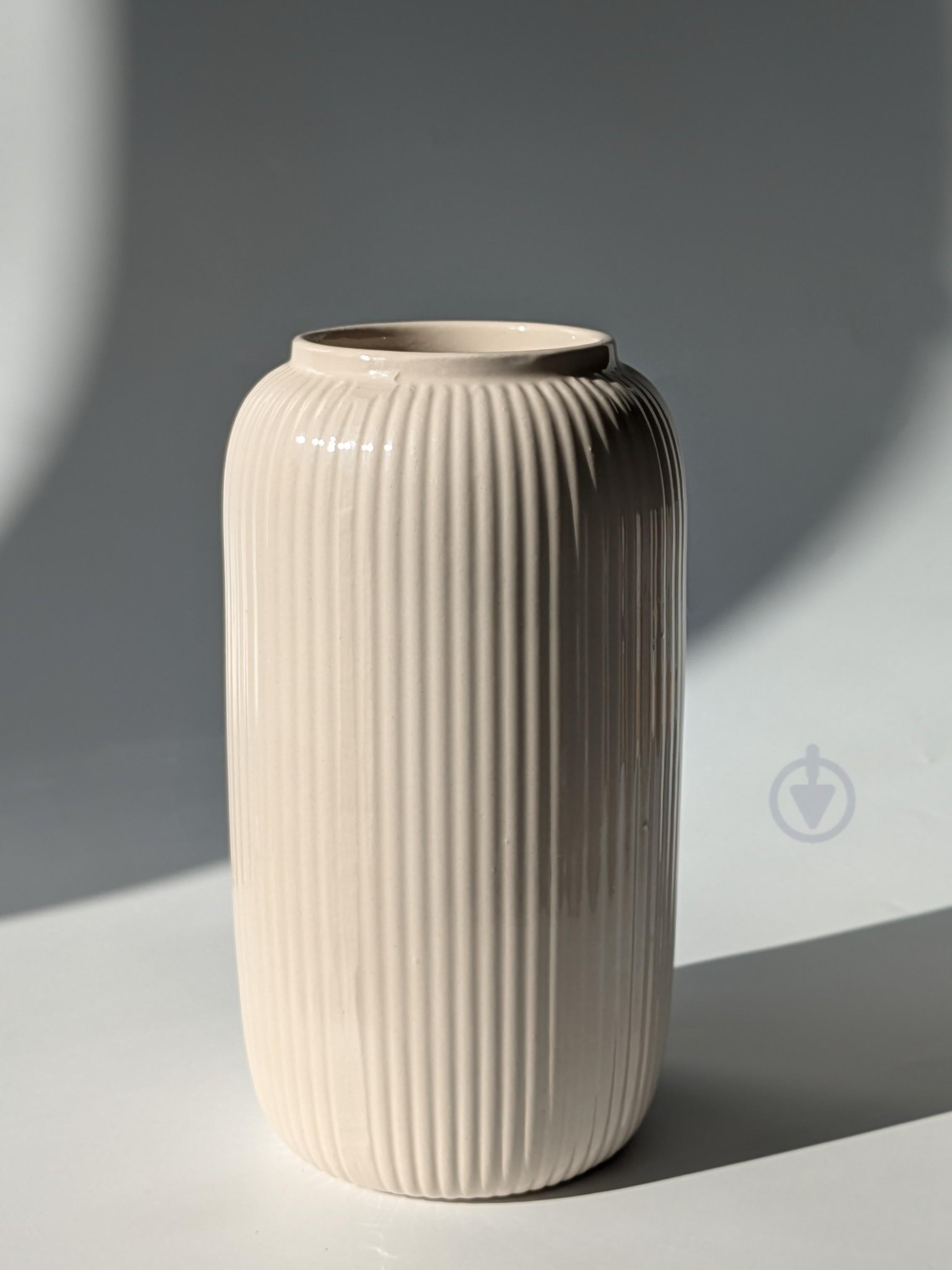 Ваза Волна керамическая 11,5х22 см Молочный