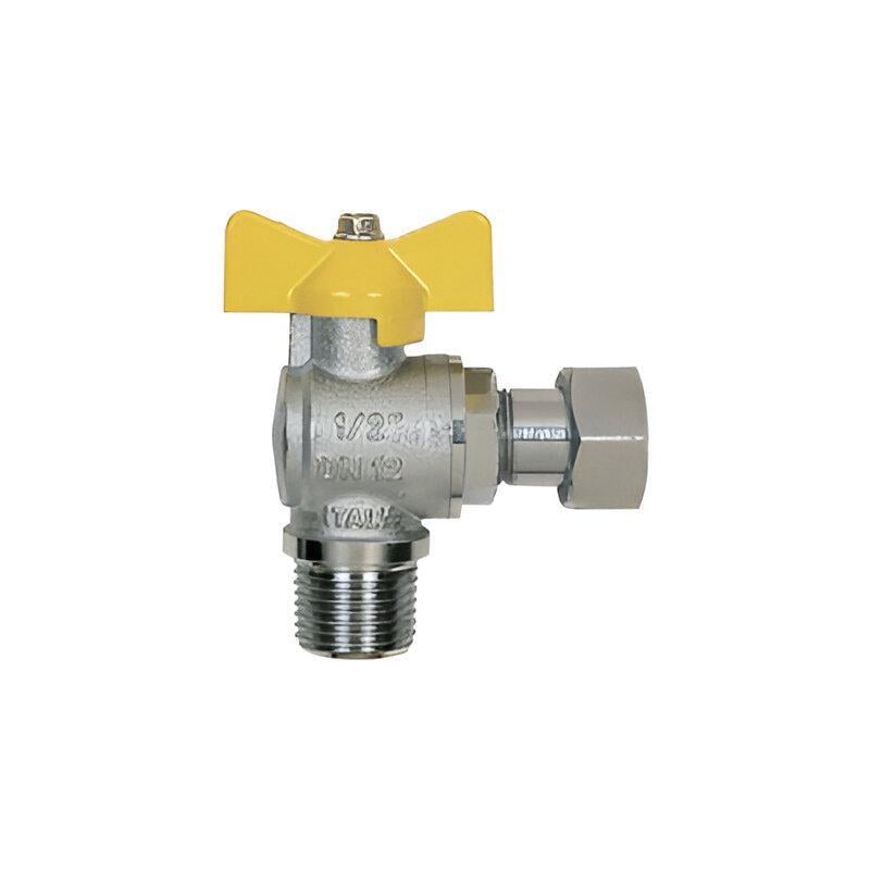 Кран шаровой газовый COMISA 1/2" ЗВ с угловой накидной гайкой 87.81.137 (TK-VS0338055PGN)