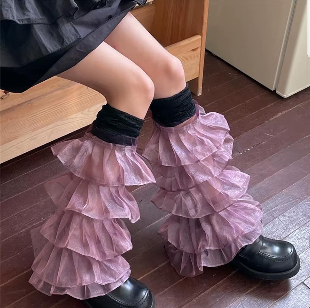 Гетры с кружевом Японский стиль Фиолетовый (2530269403)