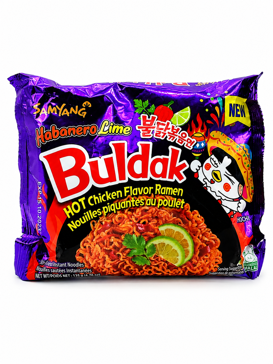 Рамен острый Buldak Hot Chicken Flavor Ramen Habonero Lime Samyang с тушеной курицей и лаймом 135 г