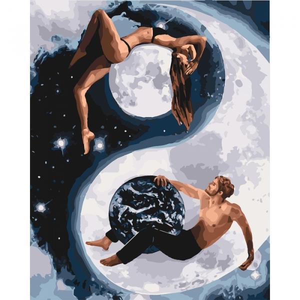 Картина по номерам Идейка Инь и янь 40х50 см в термопакете (KHO4620)