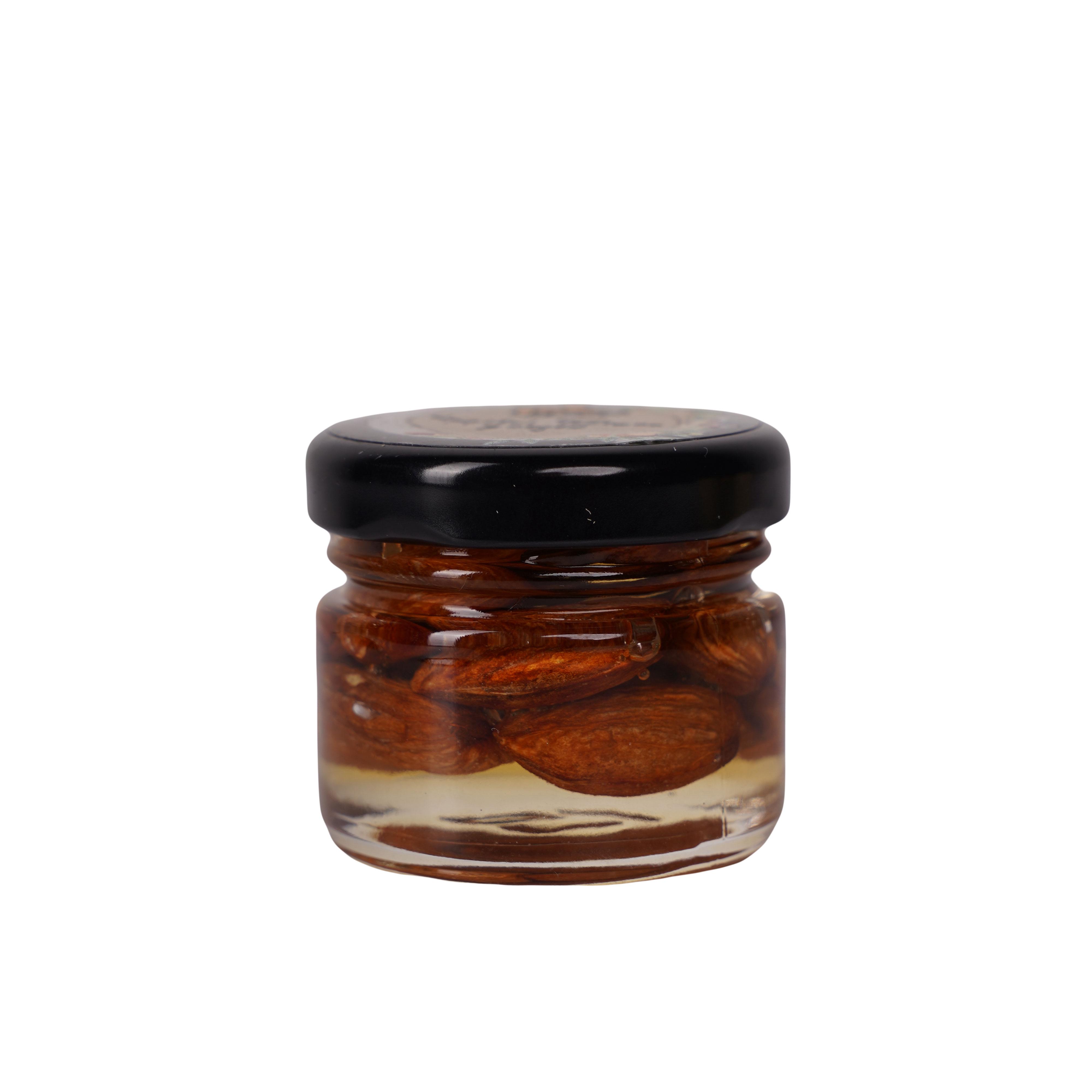 Мёд акациевый пчелиный с миндалём Золотой Нектар в стеклянной банке украинский 50 г