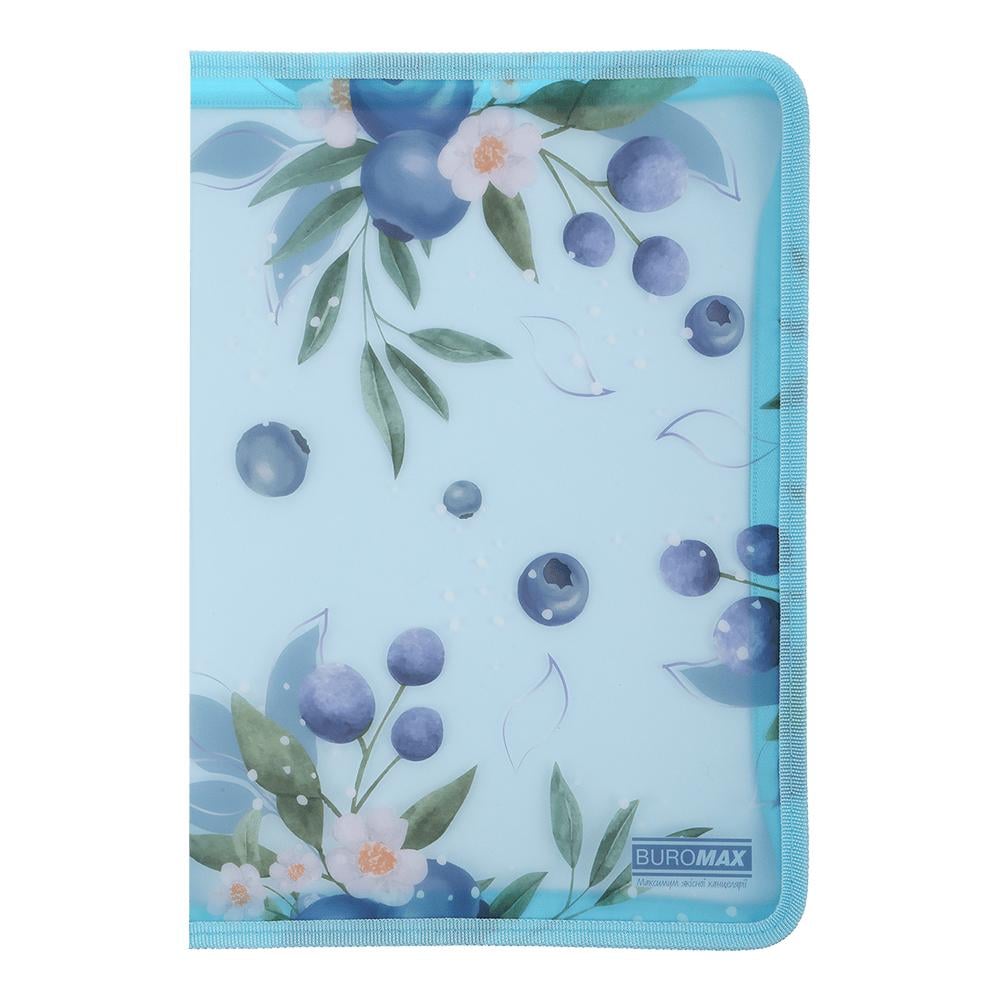 Папка-конверт Buromax Blueberry Arabeski на молнии A4 полипропилен Синий (BM.3980-17)
