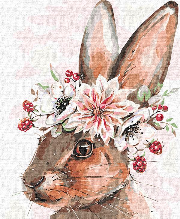 Картина по номерам Идейка Цветущий зайчик 30х40 см (KHO4272)