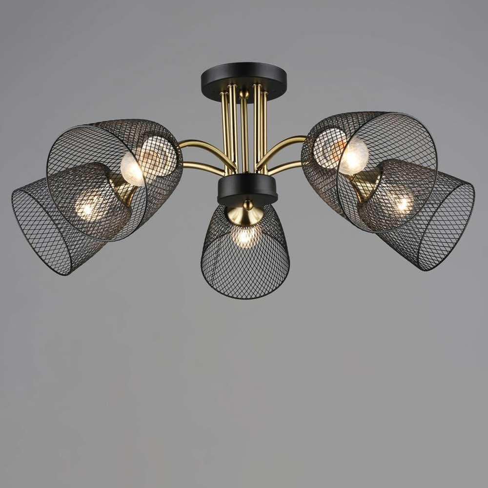 Люстра потолочная Light House SRS-20284/5 BK/COP Черный/Медь Люстра потолочная Light House SRS-20284/5 BK/COP Черный/Медь