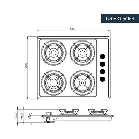 Газова варильна панель Kumtel M6-40BF WH - фото 3