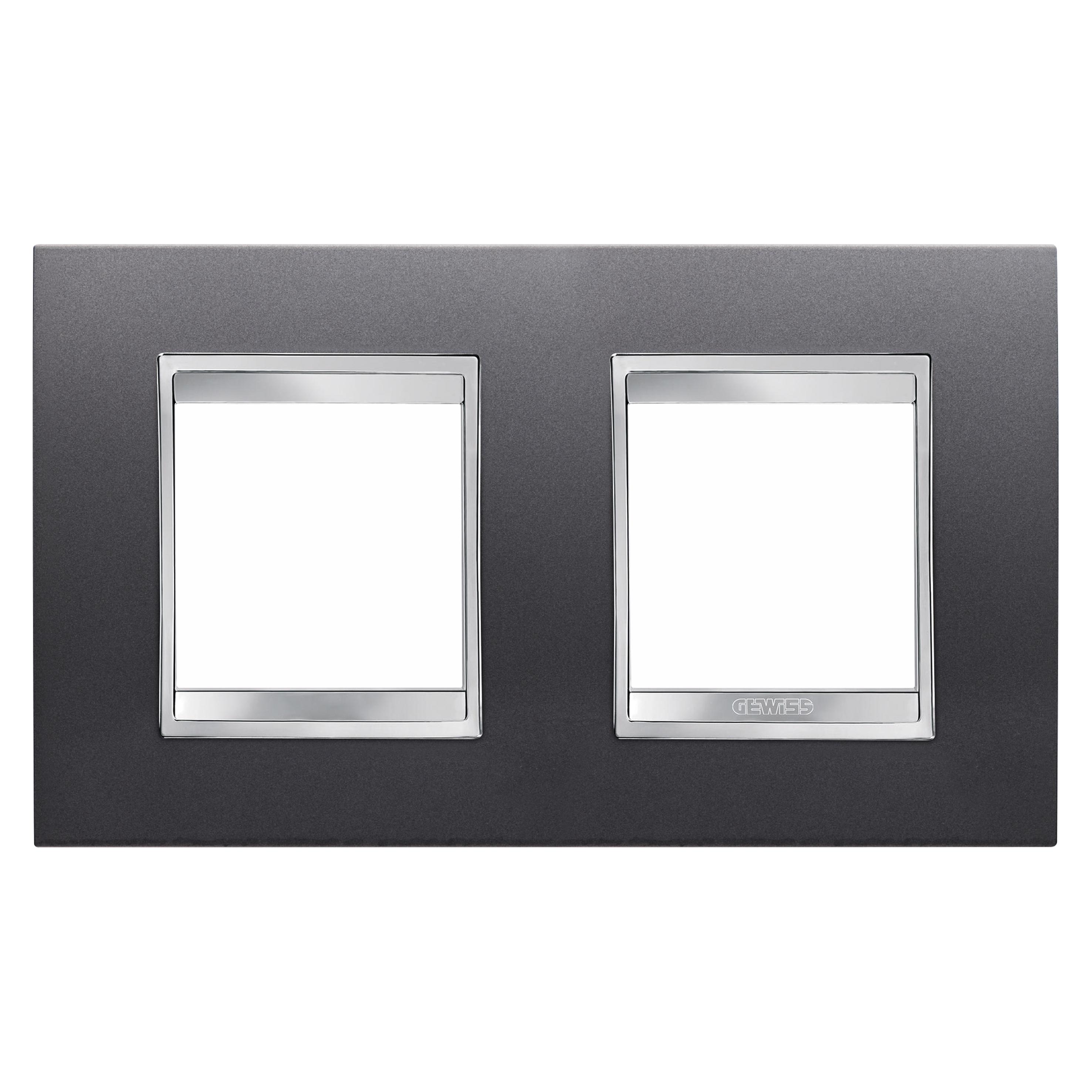 Рамка двухместная Gewiss Chorusmart LUX горизонтальная технополимер Черный (GW16223VA)