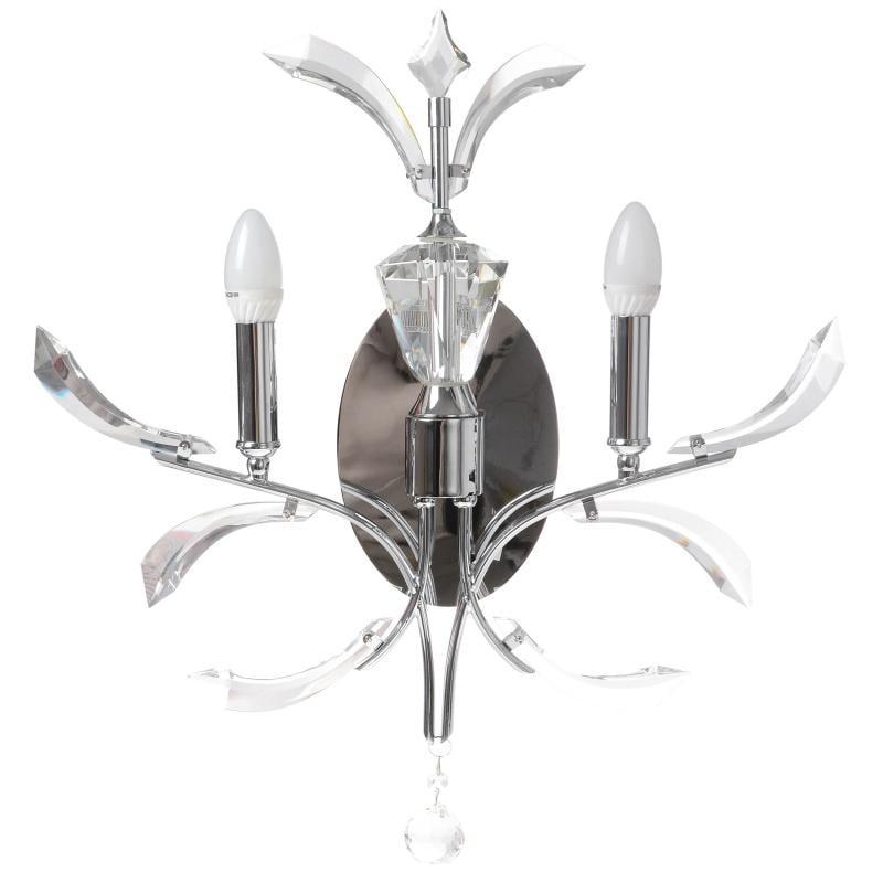 Бра настенное накладное Brille BCL-416W/2 E14 CHR хрустальное свеча классическое