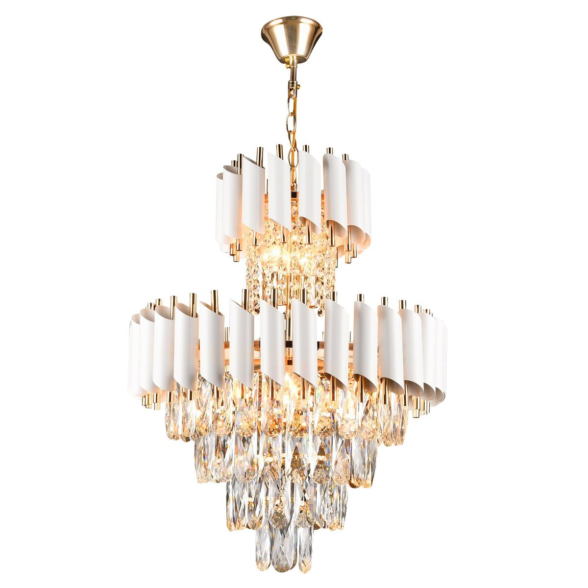 Люстра Sirius с хрустальным декором под одиннадцать ламп Е27 Золотой/Белый (B E1722/11)