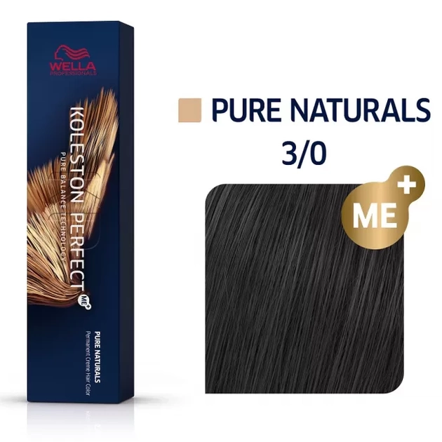 Краска для волос Wella Professionals Koleston Perfect ME+ Pure Naturals 3/0 Dunkelbraun 60 мл - фото 2