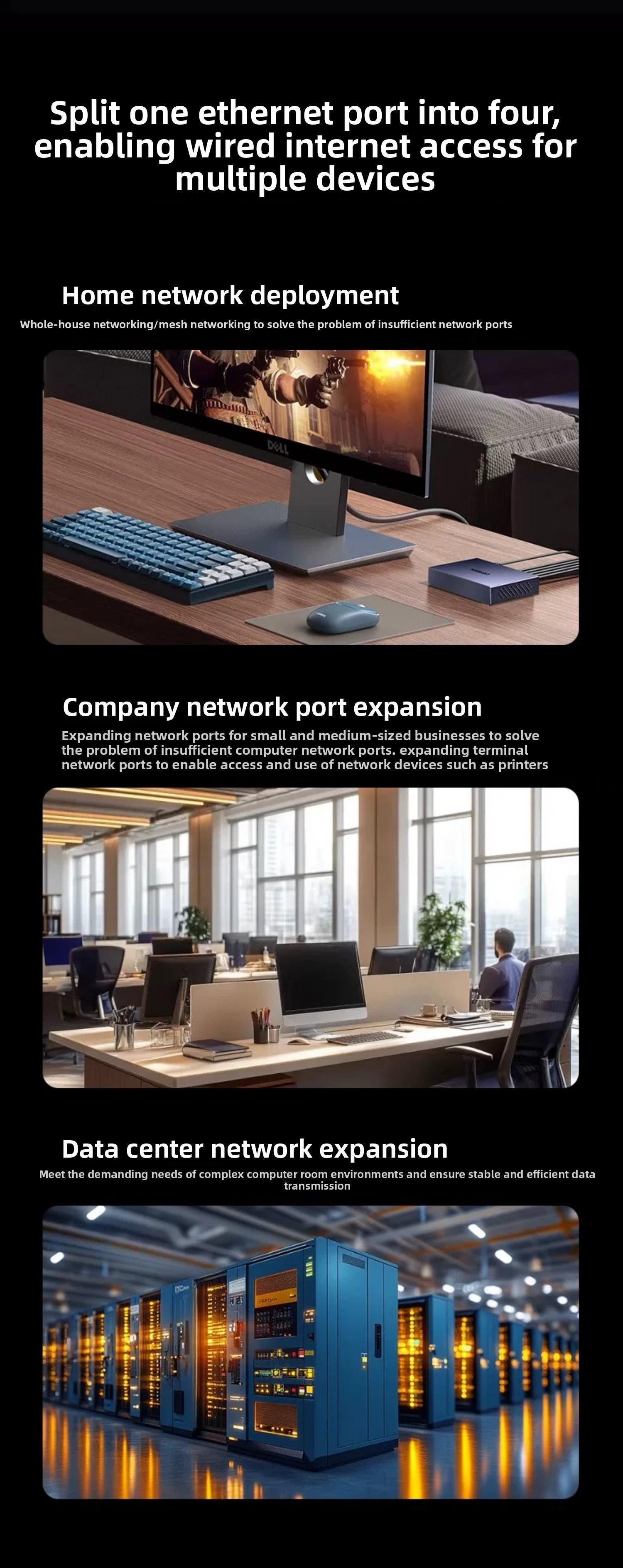 Коммутатор сетевой Ugreen 5 портов 1000 мбит/с 4kV (55466) - фото 4