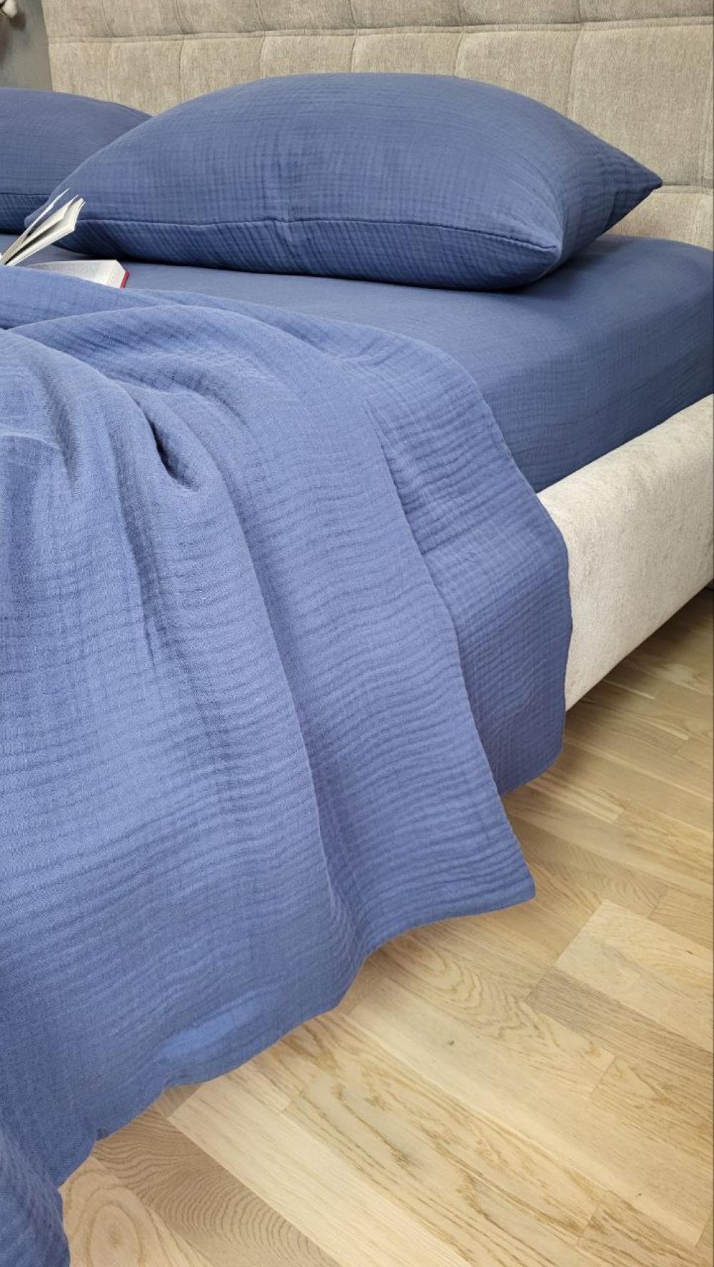 Покрывало детское муслин 110x140 см Navy Blue (10001) - фото 2