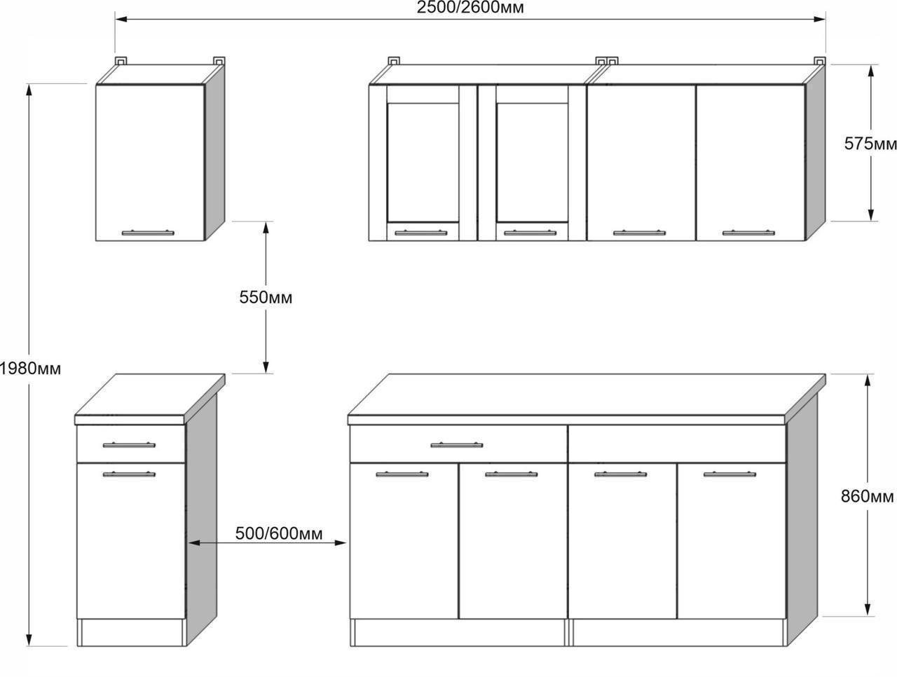 Кухня готовая Эверест №6 Эко Нова и столешница 2,5 м/2,6 м Сонома/Белый (27012.01) - фото 4 Кухня готовая Эверест №6 Эко Нова и столешница 2,5 м/2,6 м Сонома/Белый (27012.01) - фото 4