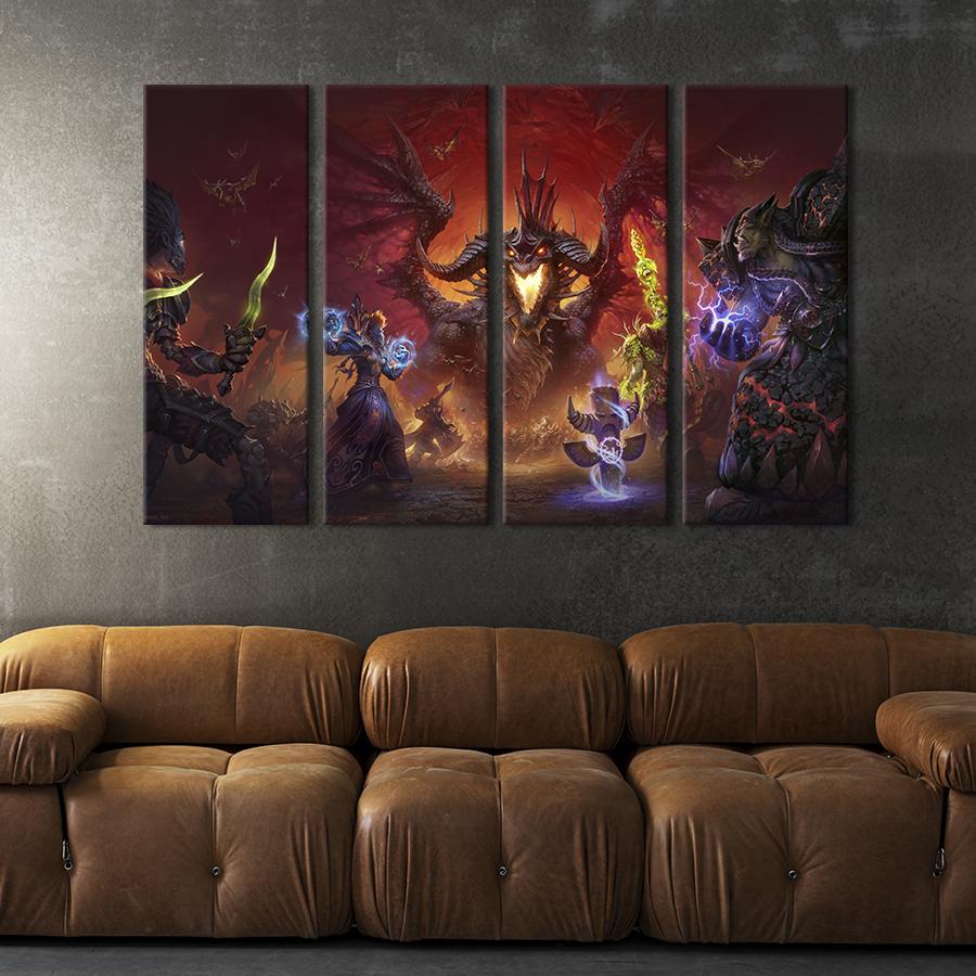 Картина модульная из 4 частей World of Warcraft: Onyxia M 89x53 см (655-41)