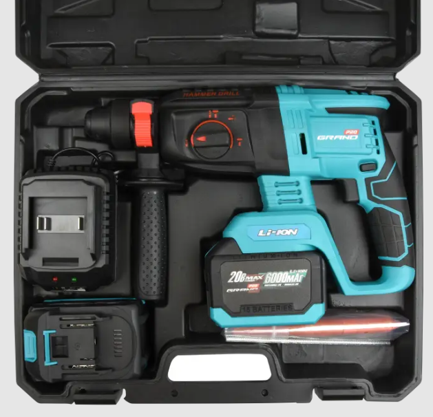 Перфоратор акумуляторний Grand ПА-20/26 BL 20В 6Ah безщітковий SDS+ 4 режими роботи 2 акумулятори/кейс (GRPA20/26BL) - фото 6 Перфоратор акумуляторний Grand ПА-20/26 BL 20В 6Ah безщітковий SDS+ 4 режими роботи 2 акумулятори/кейс (GRPA20/26BL) - фото 6