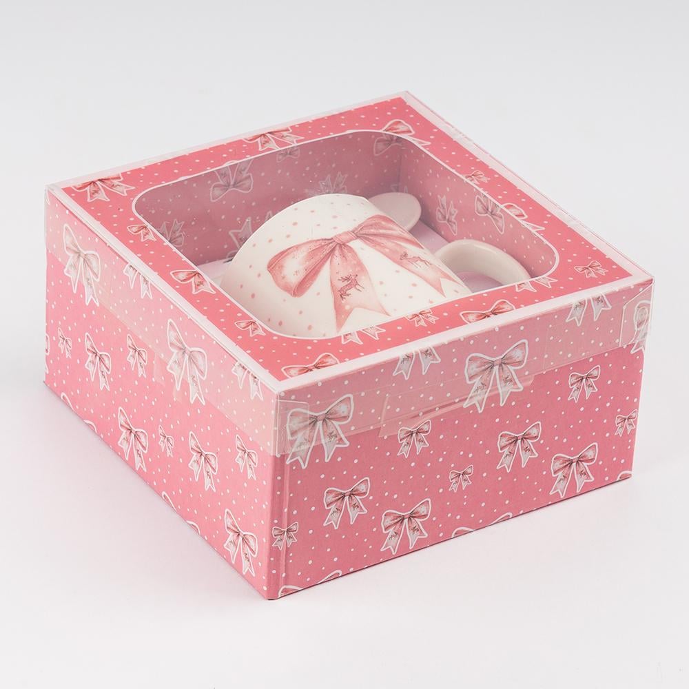 Чашка с ложечкой Розовый бантик 200 мл (9250-008) - фото 2 Чашка с ложечкой Розовый бантик 200 мл (9250-008) - фото 2