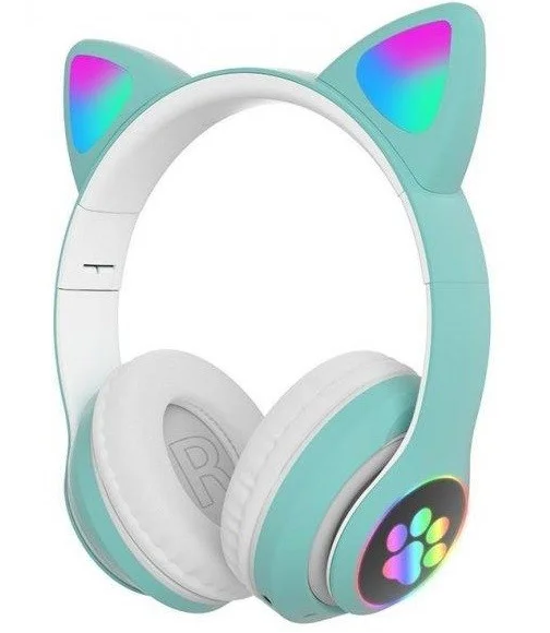 Наушники беспроводные Bluetooth Cat Ear VZV-23M 7695 с подсветкой Mint (305f812a)