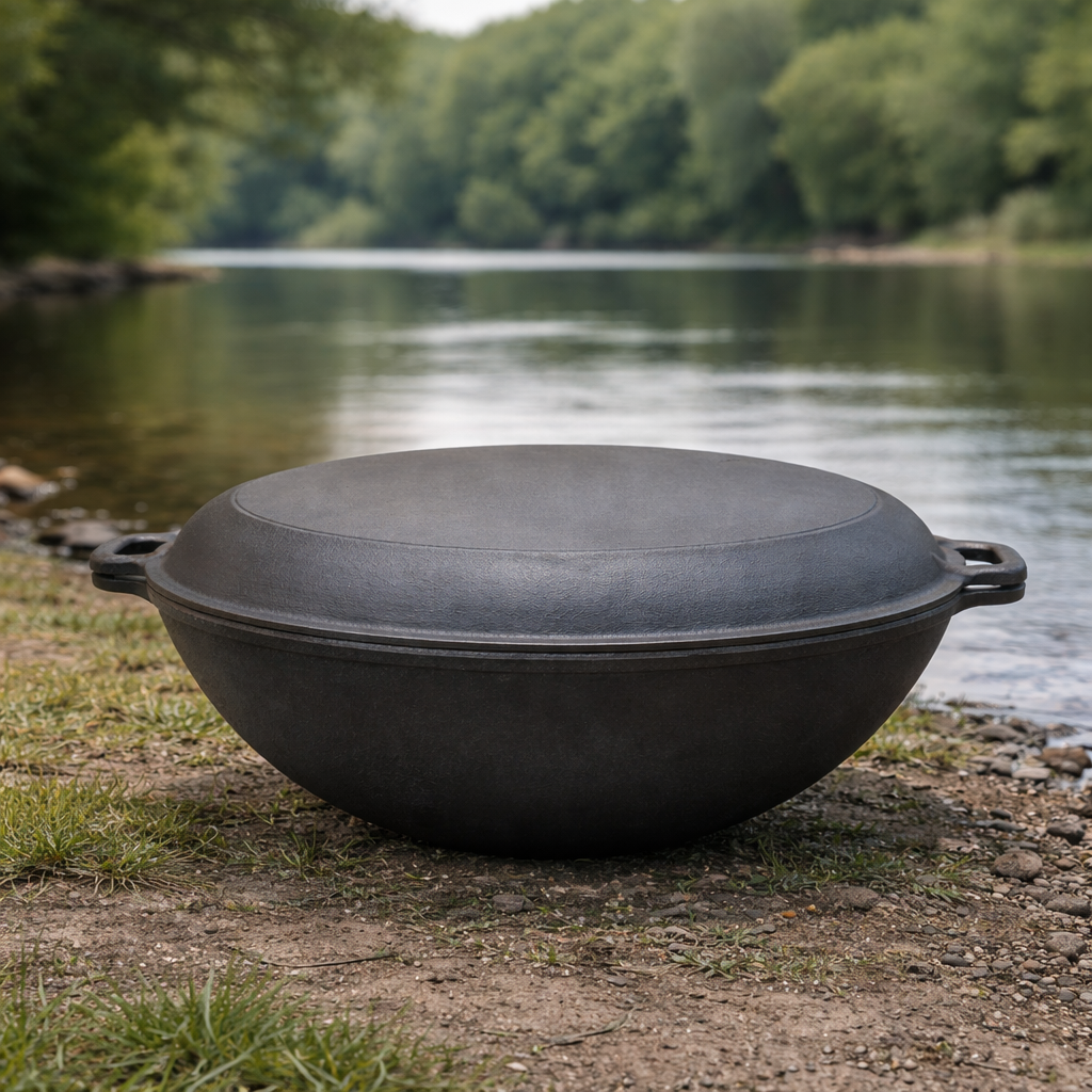 Сковорода Jooki WOK-08КС чугунная с крышкой-сковородкой гриль 8 л (10288)