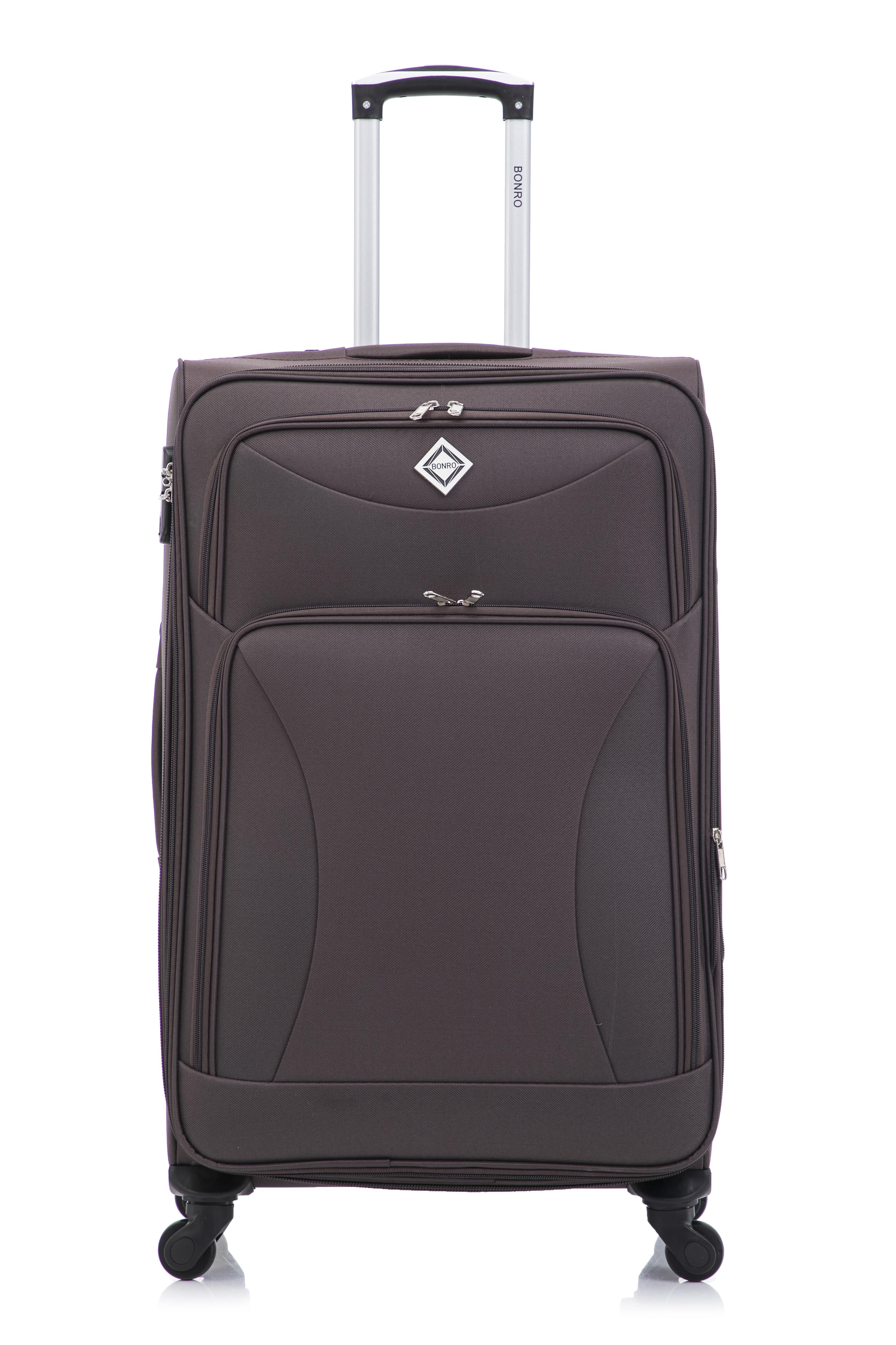 Валізи тканинні Bonro Tourist велика/середня 2 шт. Коричневий (5653) - фото 22