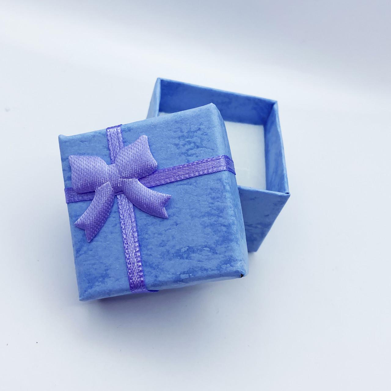 Коробочка для украшений под кольцо/кулон или серьги квадратная Синий (2035022193)