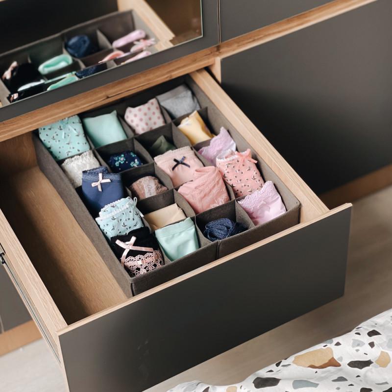 Органайзер для трусиків та шкарпеток на 20 комірок Сірий (Gr001)