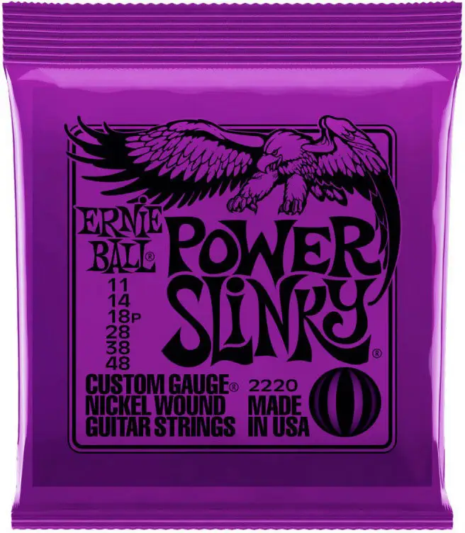 Комплект никелированных струн для электрогитары Ernie Ball 2220 Power Slinky калибр 11-48