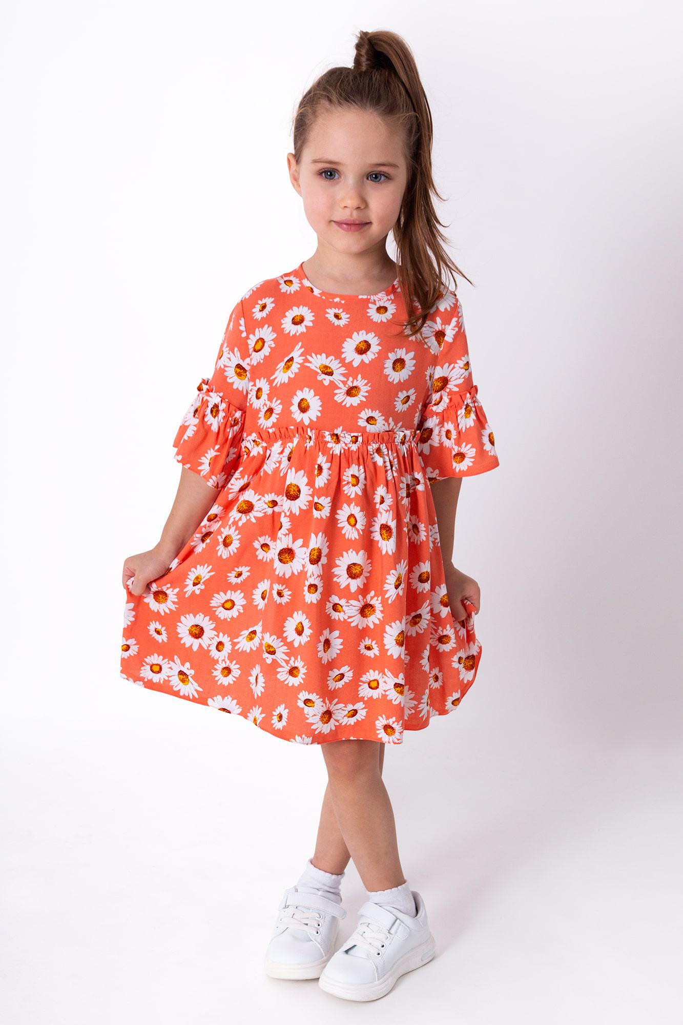 Сукня для дівчинки літня Mevis Ромашки 4270-01 116 см Помаранчевий (104560)