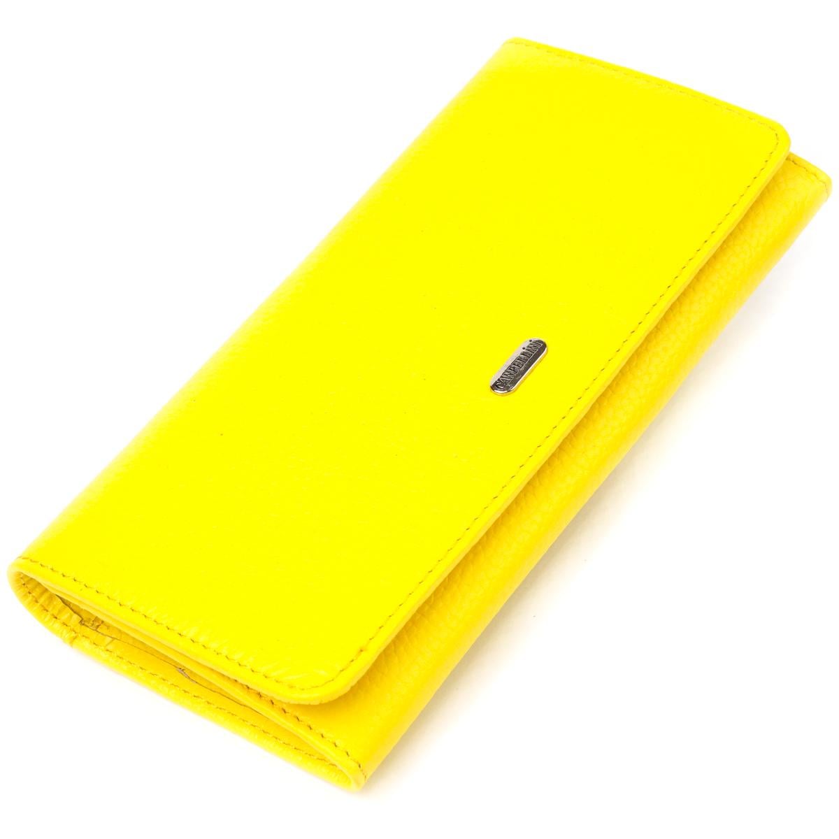 Гаманець жіночий із натуральної шкіри флотар Canpellini Wallet 21612 Лимонний (55392)