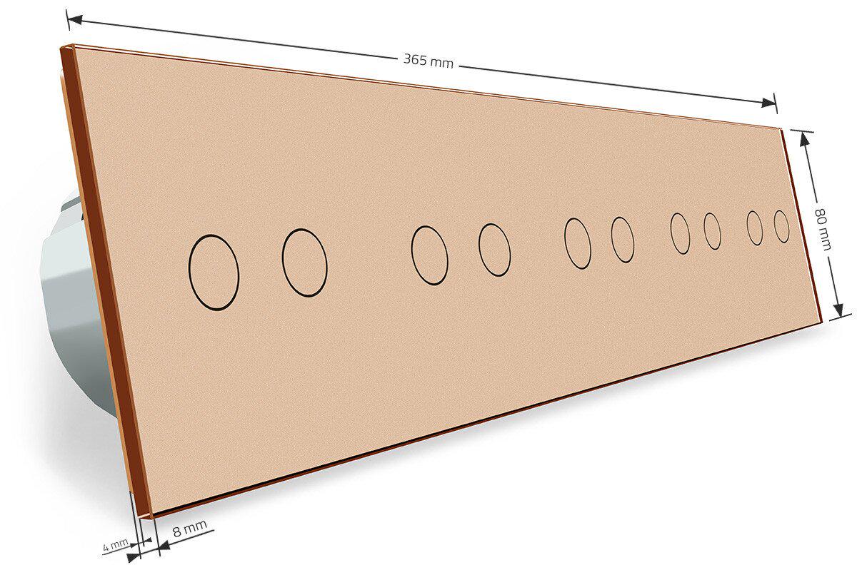 Сенсорный радиоуправляемый выключатель Livolo 10 каналов стеклянный Золотой (VL-C710R-13) - фото 5
