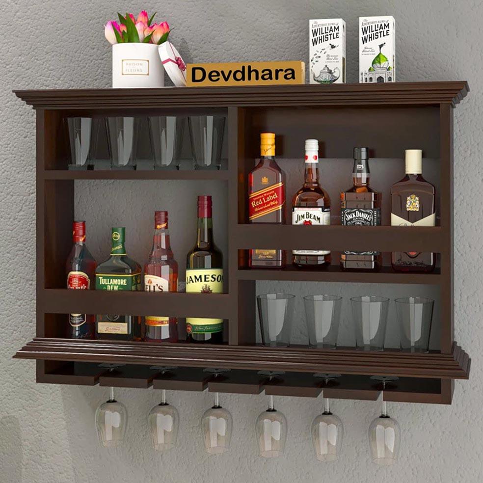 Полка для вина настенная из дерева Симохо Робуста (ПНК-018736)