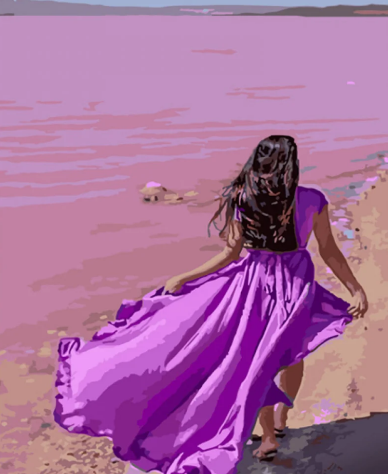 Картина по номерам Strateg Фиолетовое платье 40x50 см (GS865)